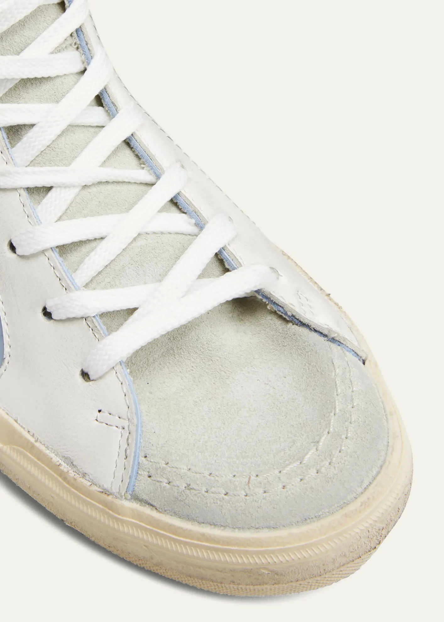 Golden GooseSlide Mid-Top Glitter Leather Sneakers