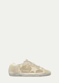 Golden GooseSuper-Star Embroidered Cotton Low-Top Sneakers