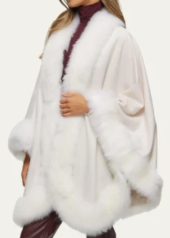 GorskiCashmere Cape with Toscana Shearling Lamb Trim