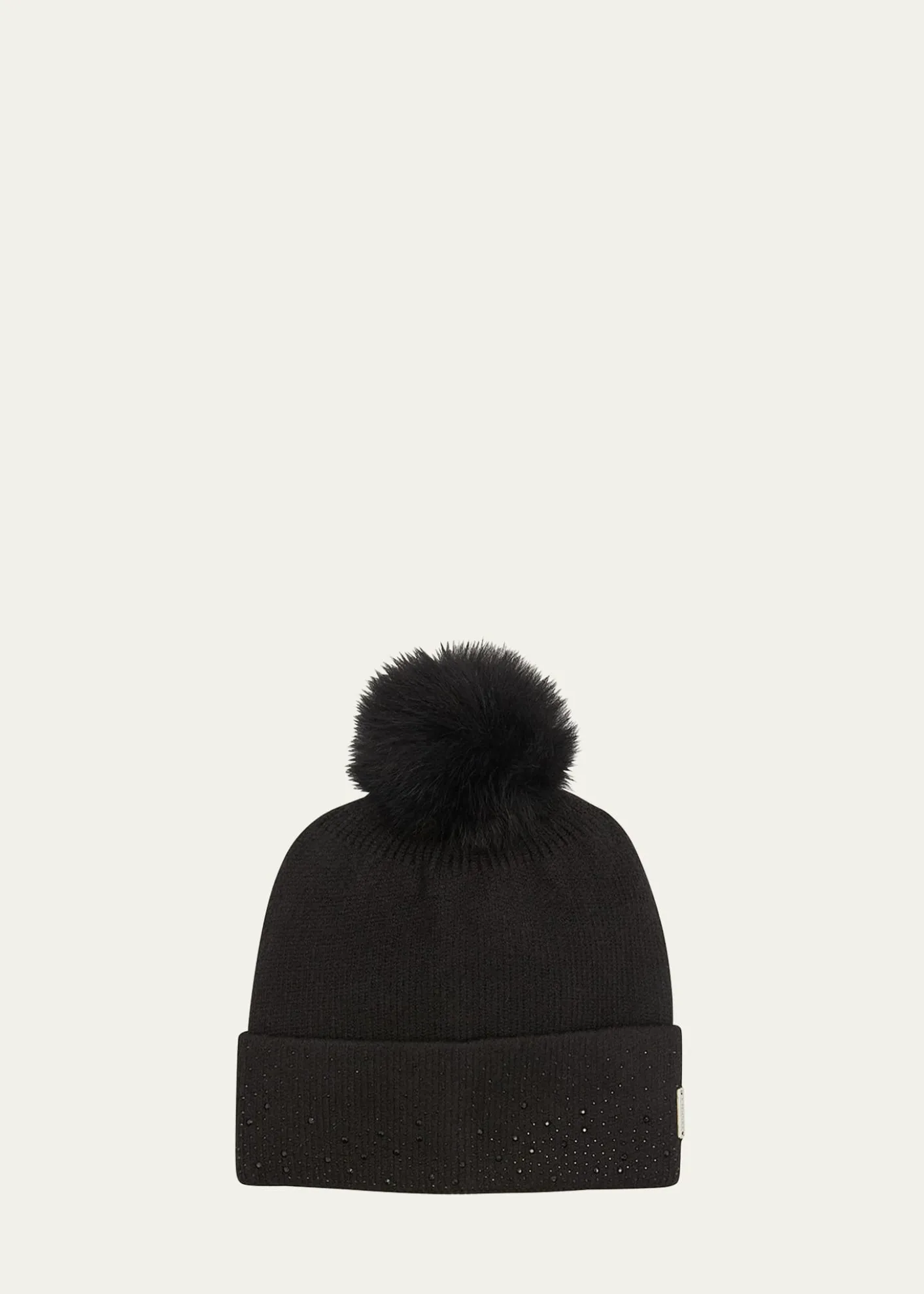 GorskiEmbellished Toscana Lamb Pom Knit Beanie