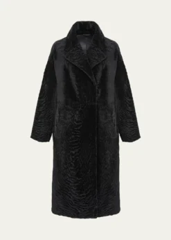 GorskiReversible Textured Shearling Lamb Coat
