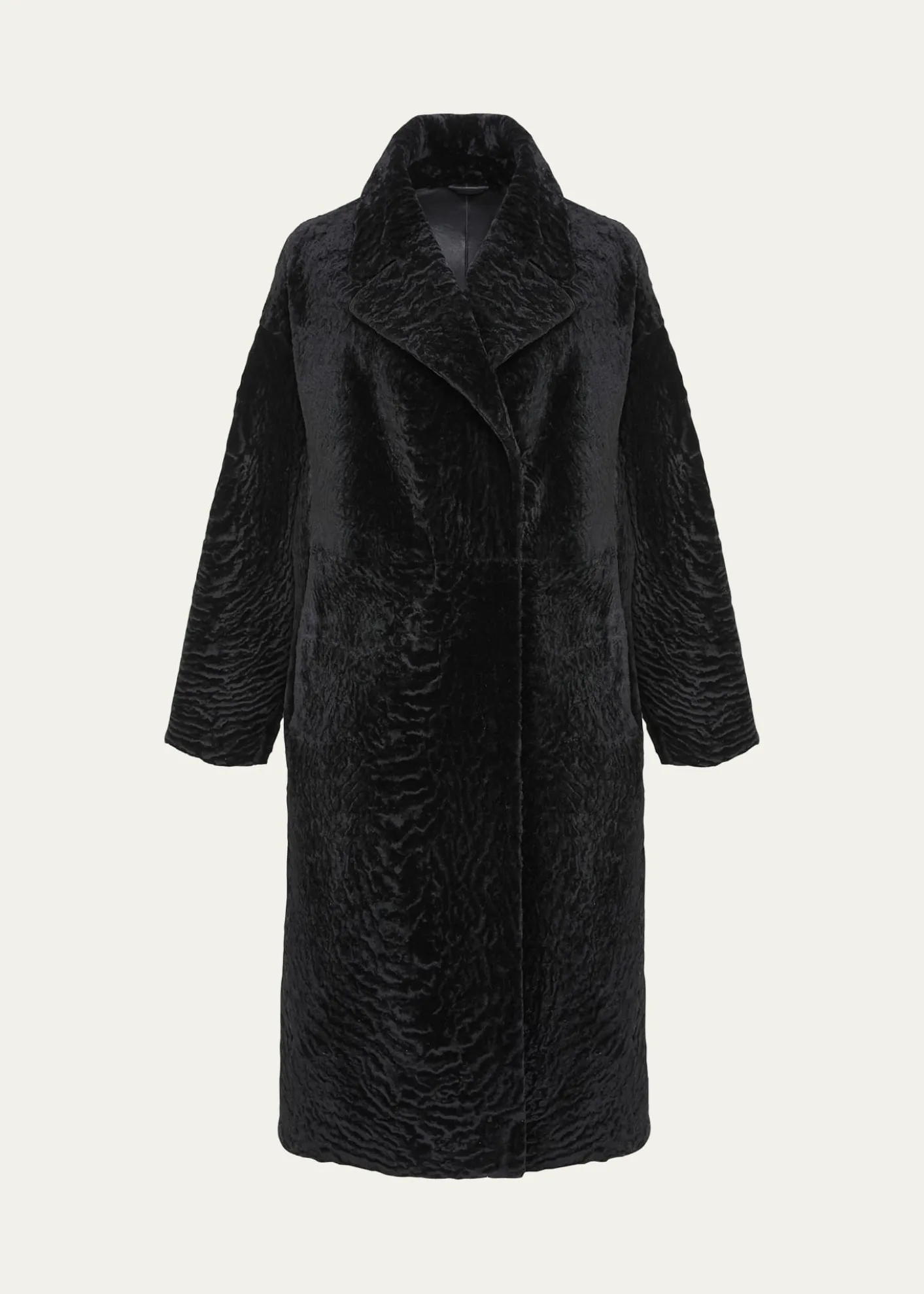 GorskiReversible Textured Shearling Lamb Coat