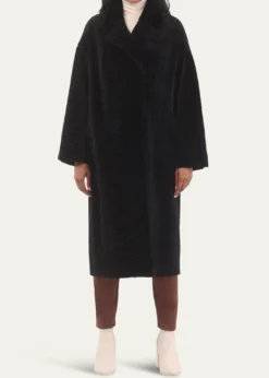 GorskiReversible Textured Shearling Lamb Coat