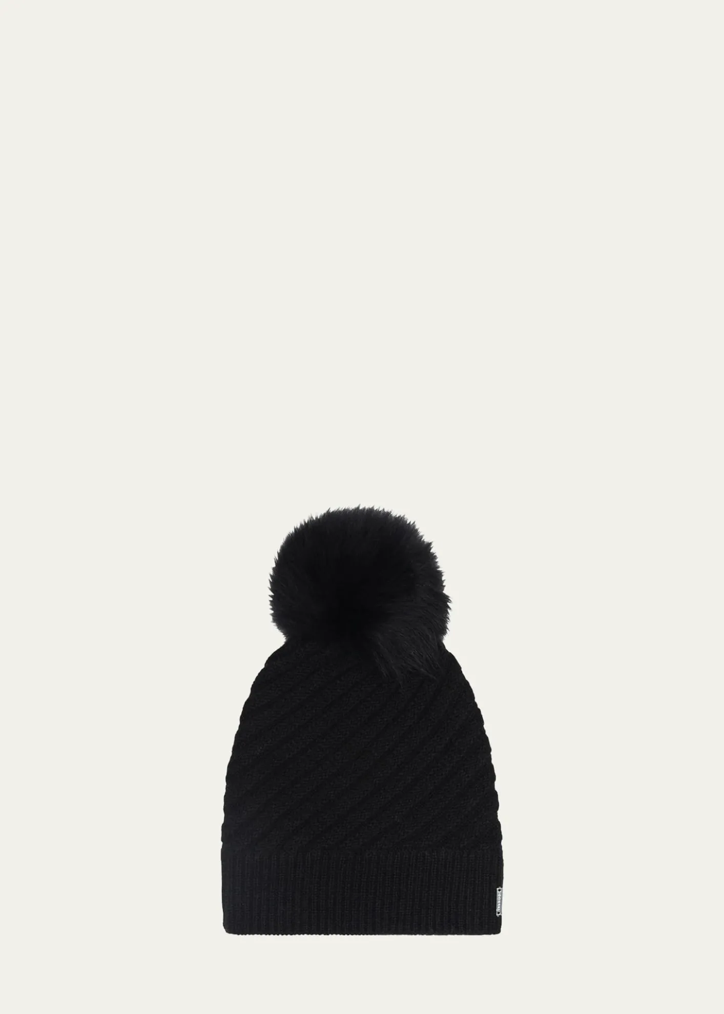 GorskiSelect Cashmere Beanie with Lamb Shearling Pom
