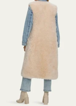 GorskiSelect Cashmere Goat Fur Collarless Long Vest