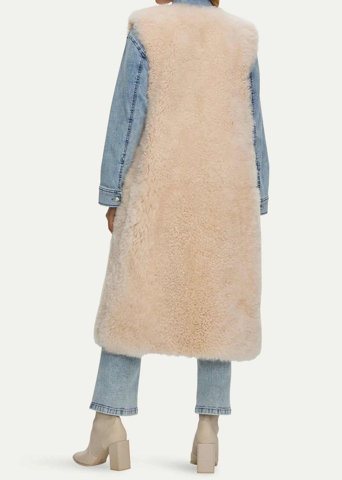 GorskiSelect Cashmere Goat Fur Collarless Long Vest