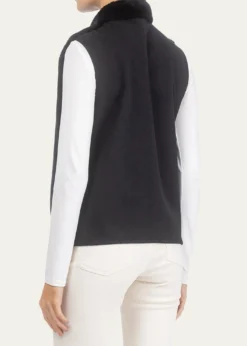 GorskiSelect Lamb Shearling Zip Vest with Loro Piana Wool Back