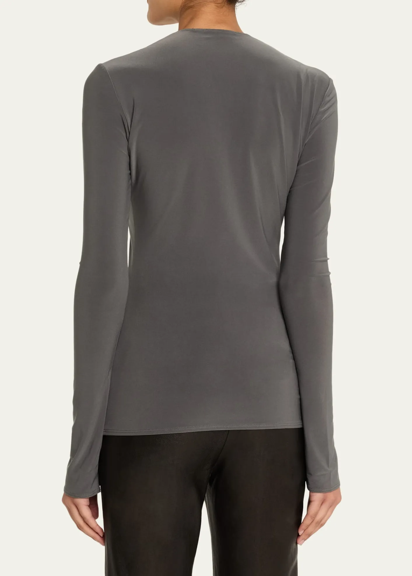 GRACE LINGClaw Gathered Neck Long-Sleeve Top