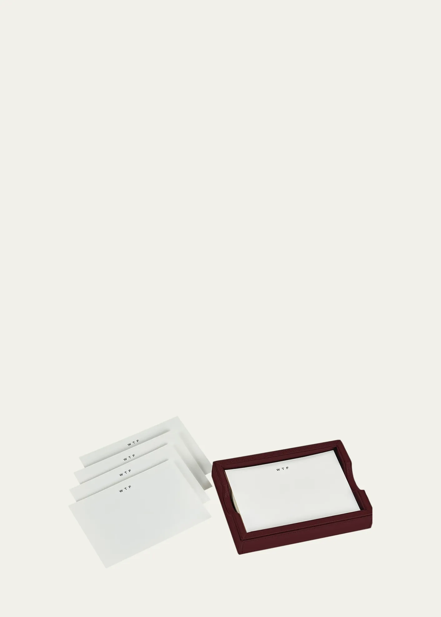 Graphic ImageLeather Memo Tray with 100 "WTF" Note Cards