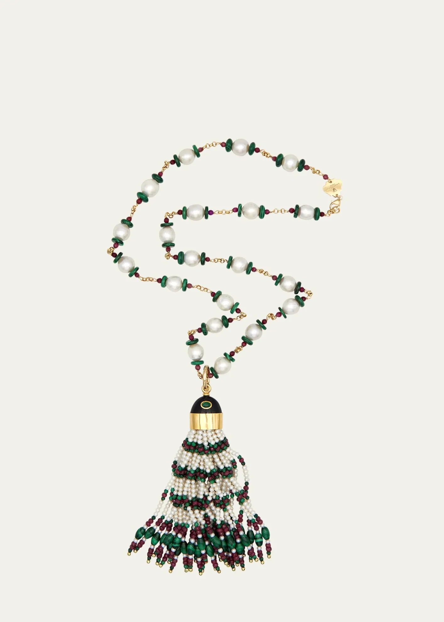 Grazia And Marica VozzaGold Chain and Charm Tassel Necklace