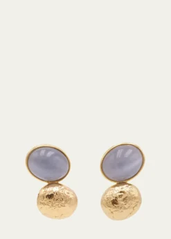 Grazia And Marica VozzaOpticol Quartz and Gold Nugget Stud Earrings