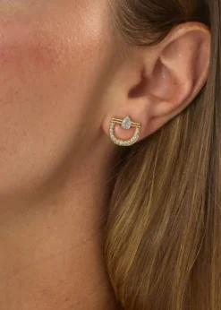 Graziela Gems18K Diamond Stirrup Stud Earrings