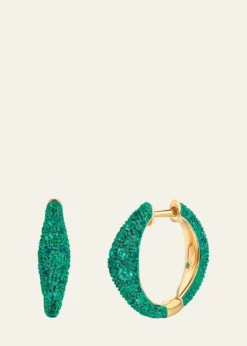 Graziela Gems18K Emerald Bahia Hoop Earrings