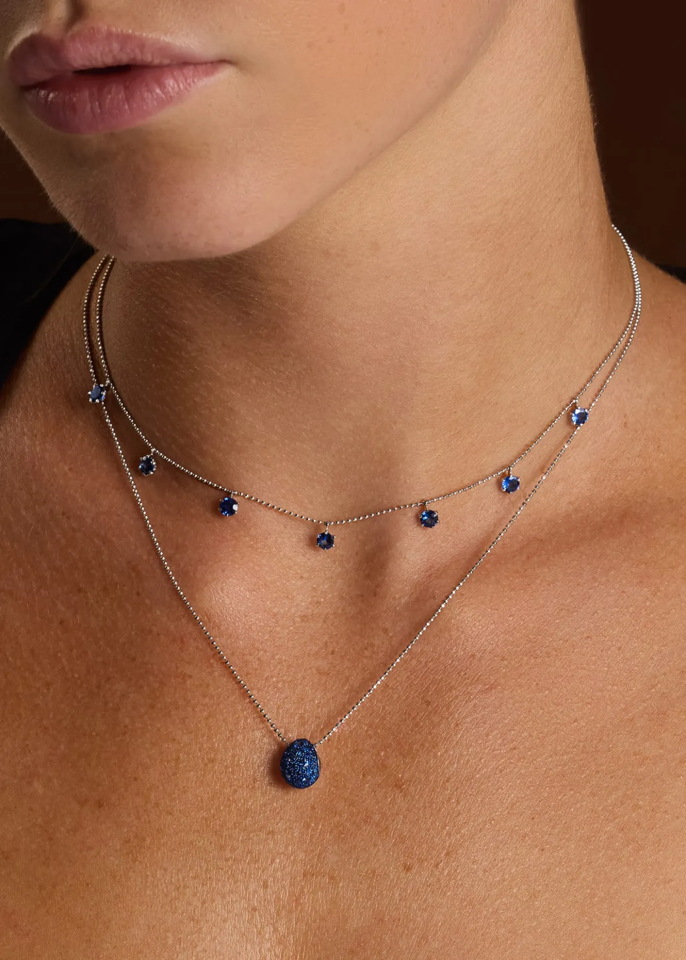 Graziela Gems18K Blue Sapphire Floating Necklace