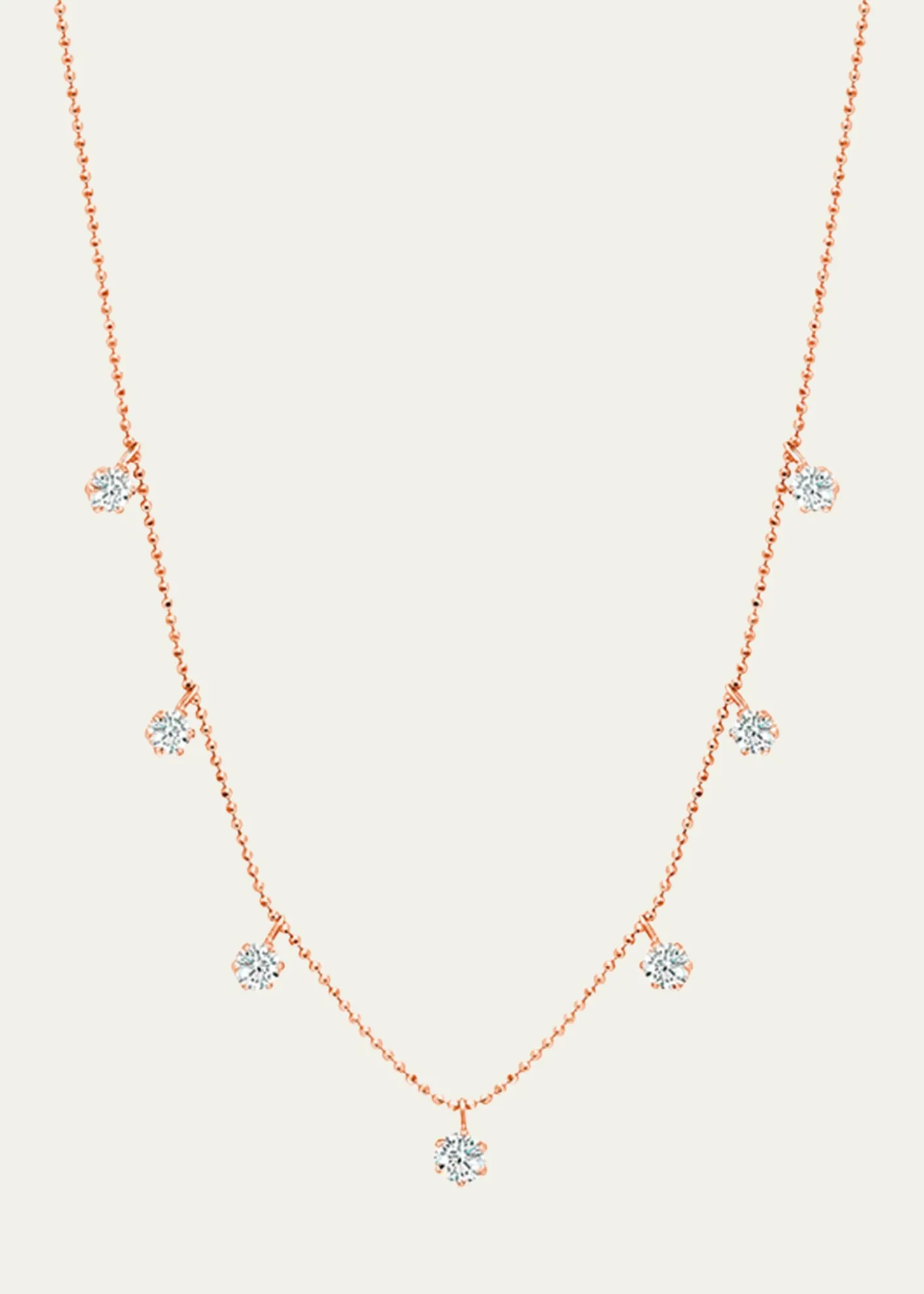 Graziela Gems18K Rose Gold Medium Floating Diamond Necklace