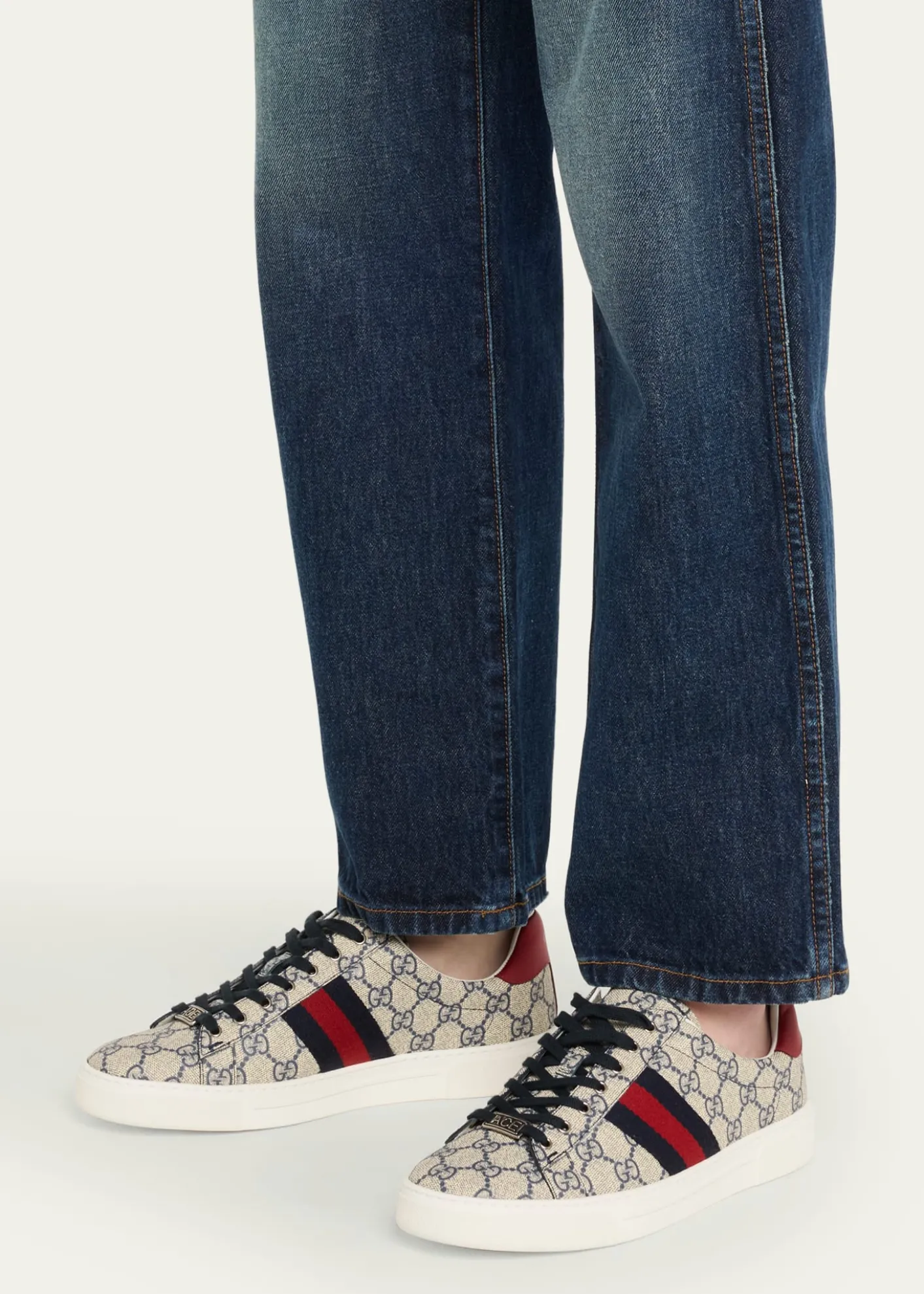 GucciAce Monogram Canvas Low-Top Sneakers