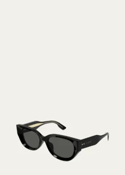 GucciBeveled Recycled Acetate Cat-Eye Sunglasses
