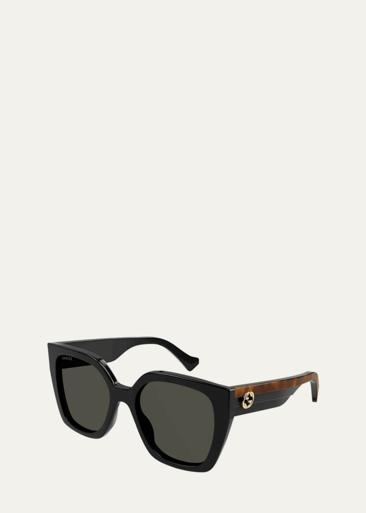 GucciColor-Block GG Injection Plastic Cat-Eye Sunglasses