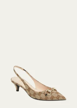 GucciErin GG Canvas Bit Slingback Pumps