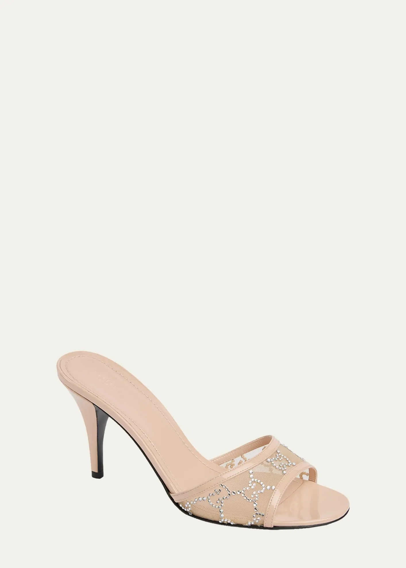 GucciErin Jeweled Leather Stiletto Sandals