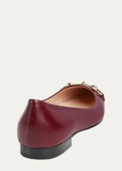 GucciErin Leather Horsebit Ballerina Flats