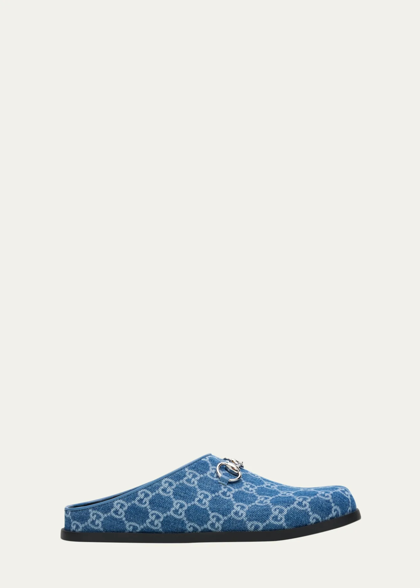 GucciGG Denim Mules with Horsebit