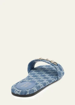 GucciGG Denim Slide Sandals