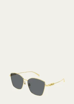 GucciGG1805SA Logo-Print Metal Sunglasses