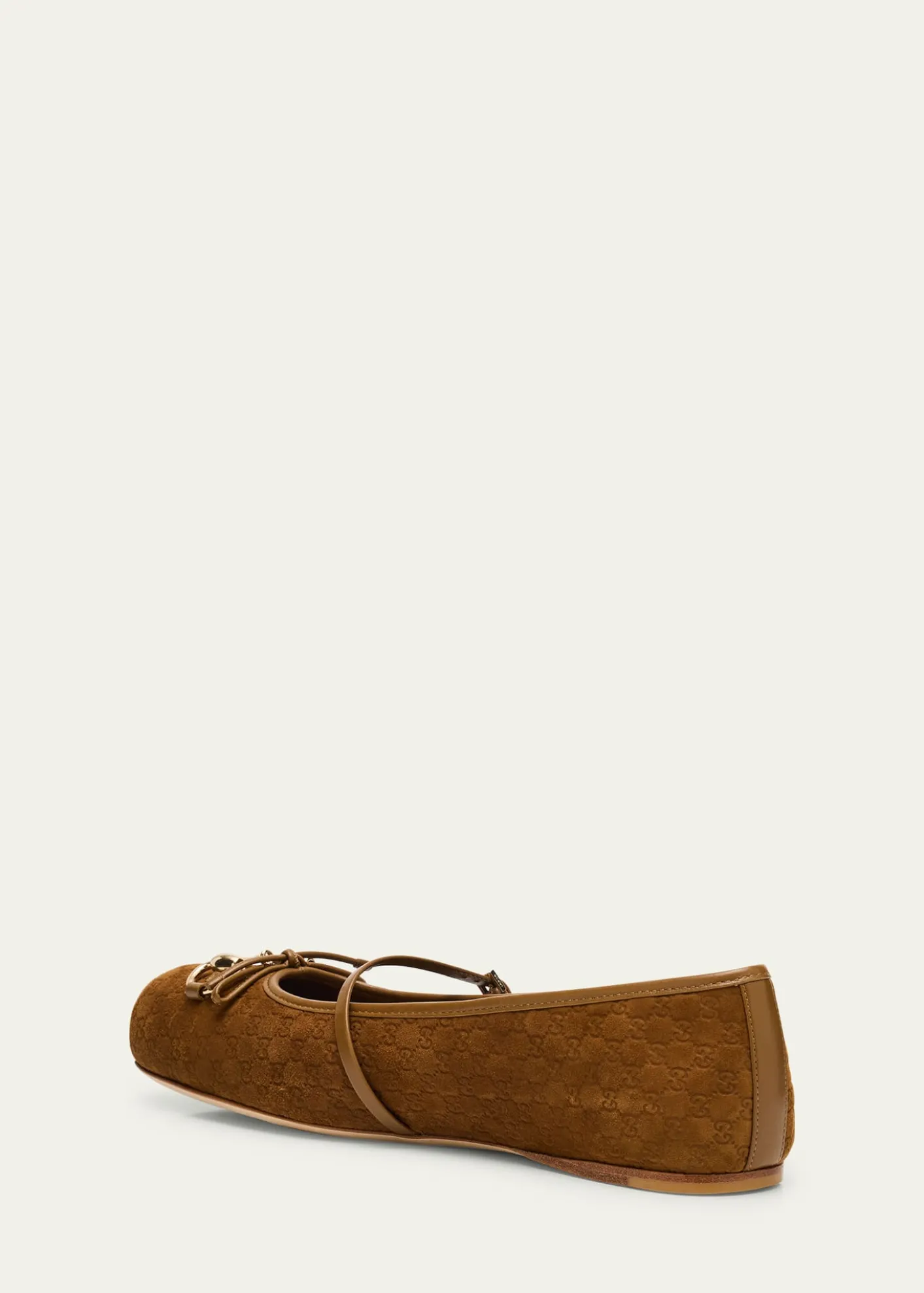 GucciGG Suede Horsebit Mary Jane Ballerina Flats