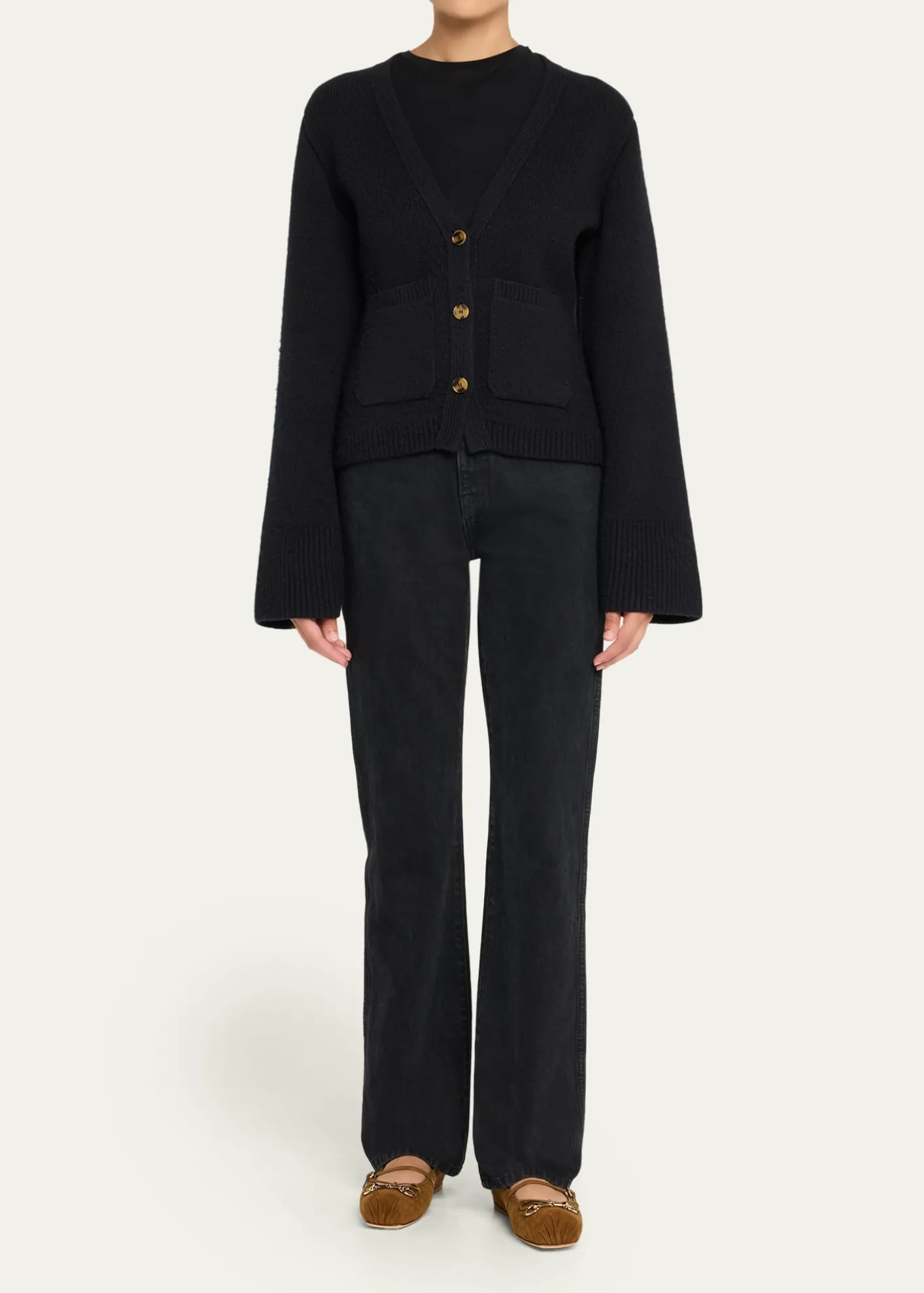 GucciGG Suede Horsebit Mary Jane Ballerina Flats