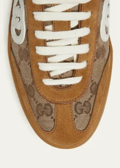 GucciG75 Suede and Leather GG Sneakers