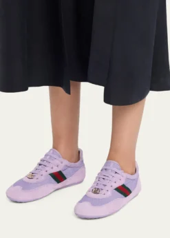 GucciGucci Shift Mesh and Suede Low-Top Sneakers