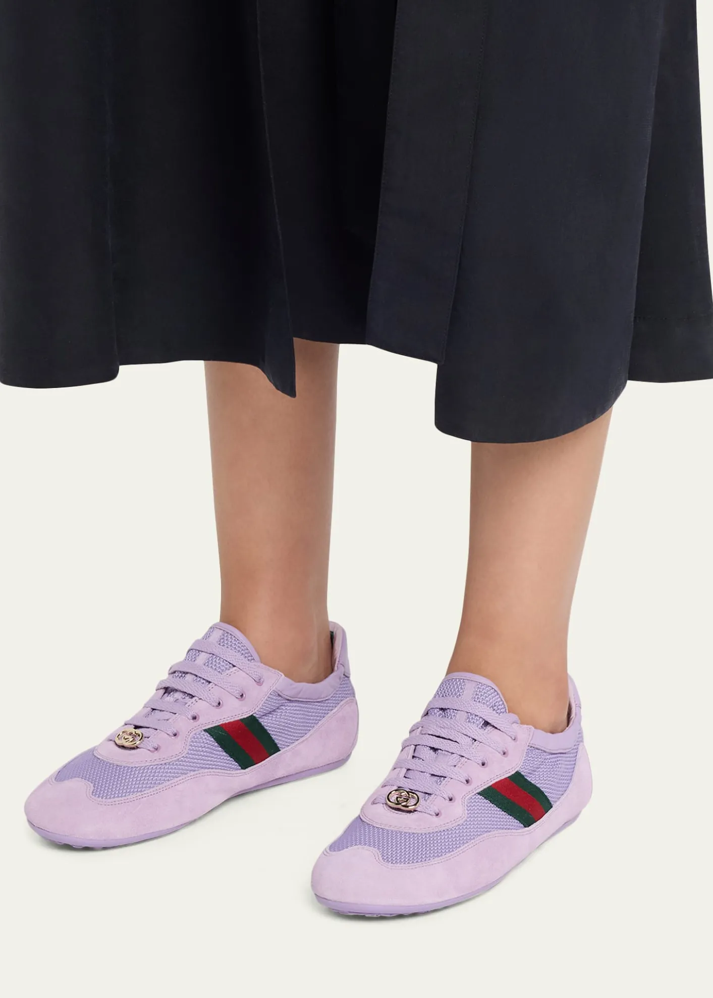 GucciGucci Shift Mesh and Suede Low-Top Sneakers