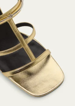 GucciHorsebit Metallic Leather Stiletto Sandals