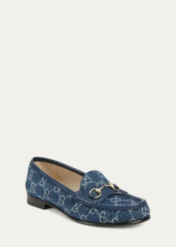 Gucci1953 Horsebit Monogram Denim Loafers