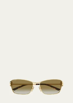 GucciInterlocking G 58mm Rectangular Sunglasses