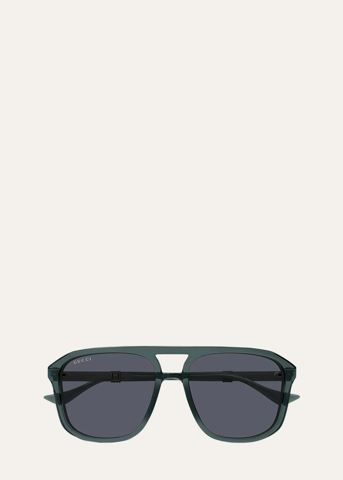 GucciMen's Double-Bridge Acetate Aviator Sunglasses