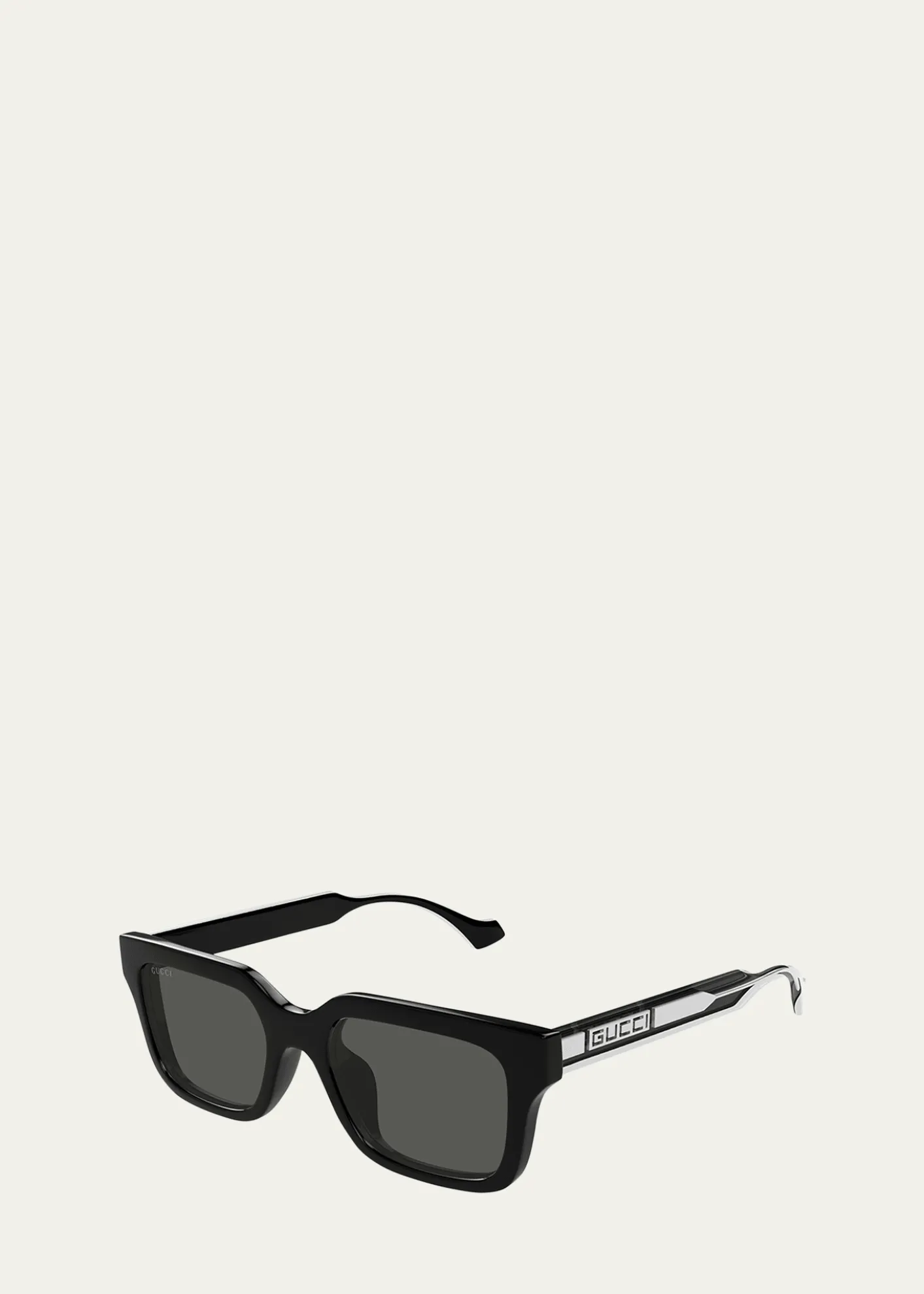 GucciMen's Transparent Rectangle Sunglasses