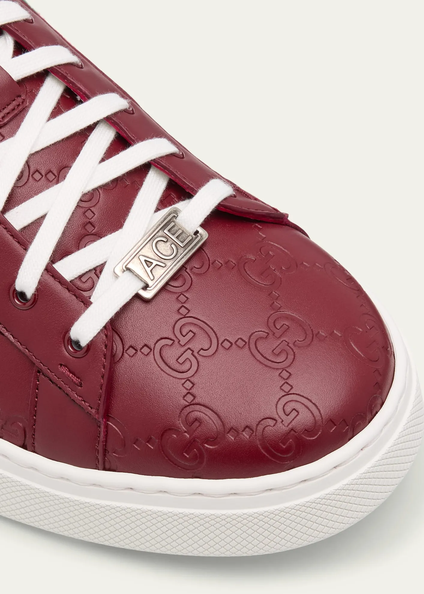 GucciMen's Ace GG Embossed Leather Low-Top Sneakers