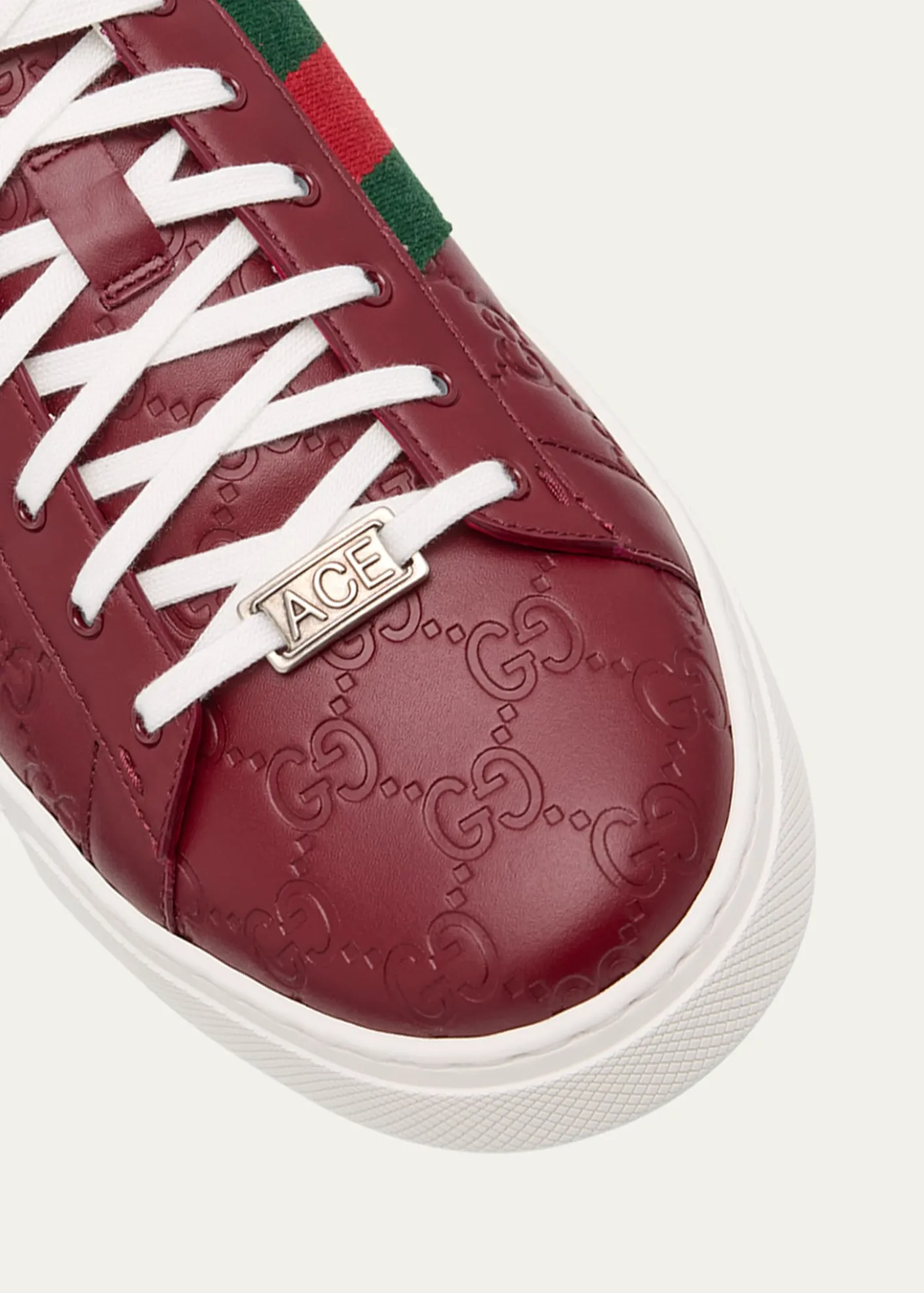 GucciMen's Ace GG Embossed Leather Low-Top Sneakers