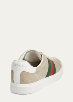 GucciMen's Ace Suede Monogram Low-Top Sneakers