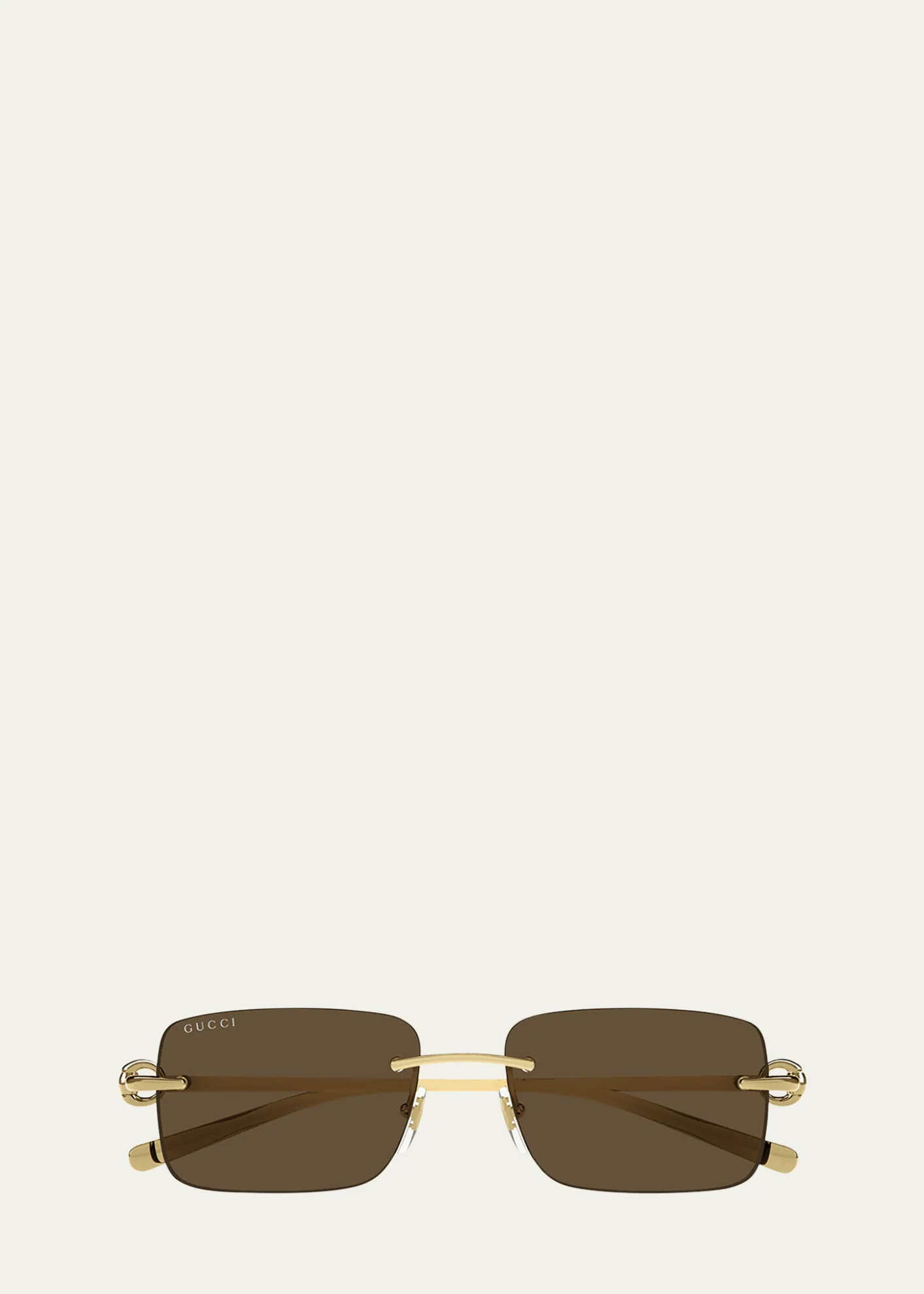 GucciMen's GG1703SM Rimless Rectangle Sunglasses