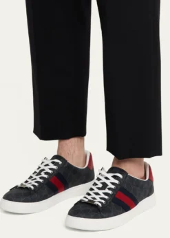 GucciMen's Gucci Ace Low-Top Sneakers with Web