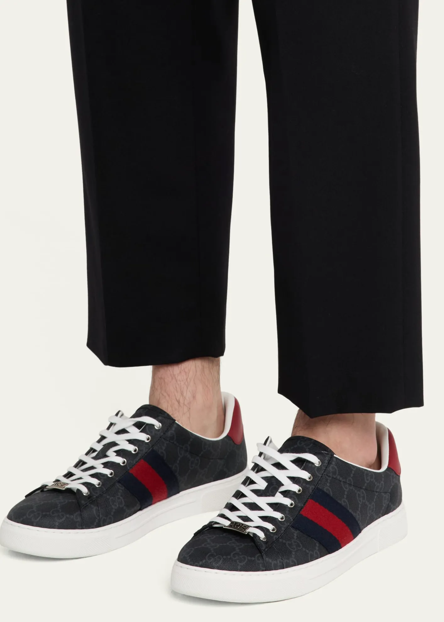 GucciMen's Gucci Ace Low-Top Sneakers with Web
