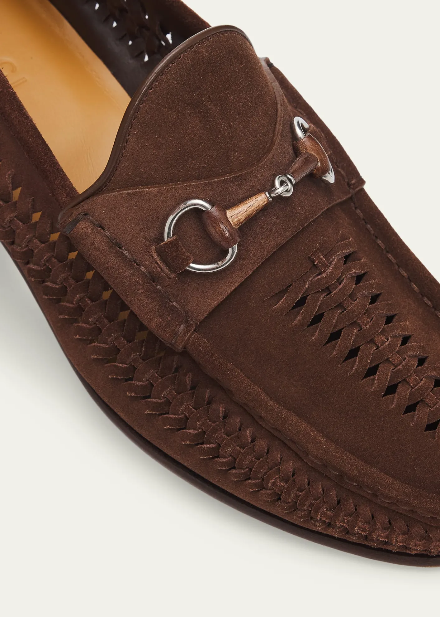 GucciMen's Horsebit 1953 Woven Suede Bit Loafers