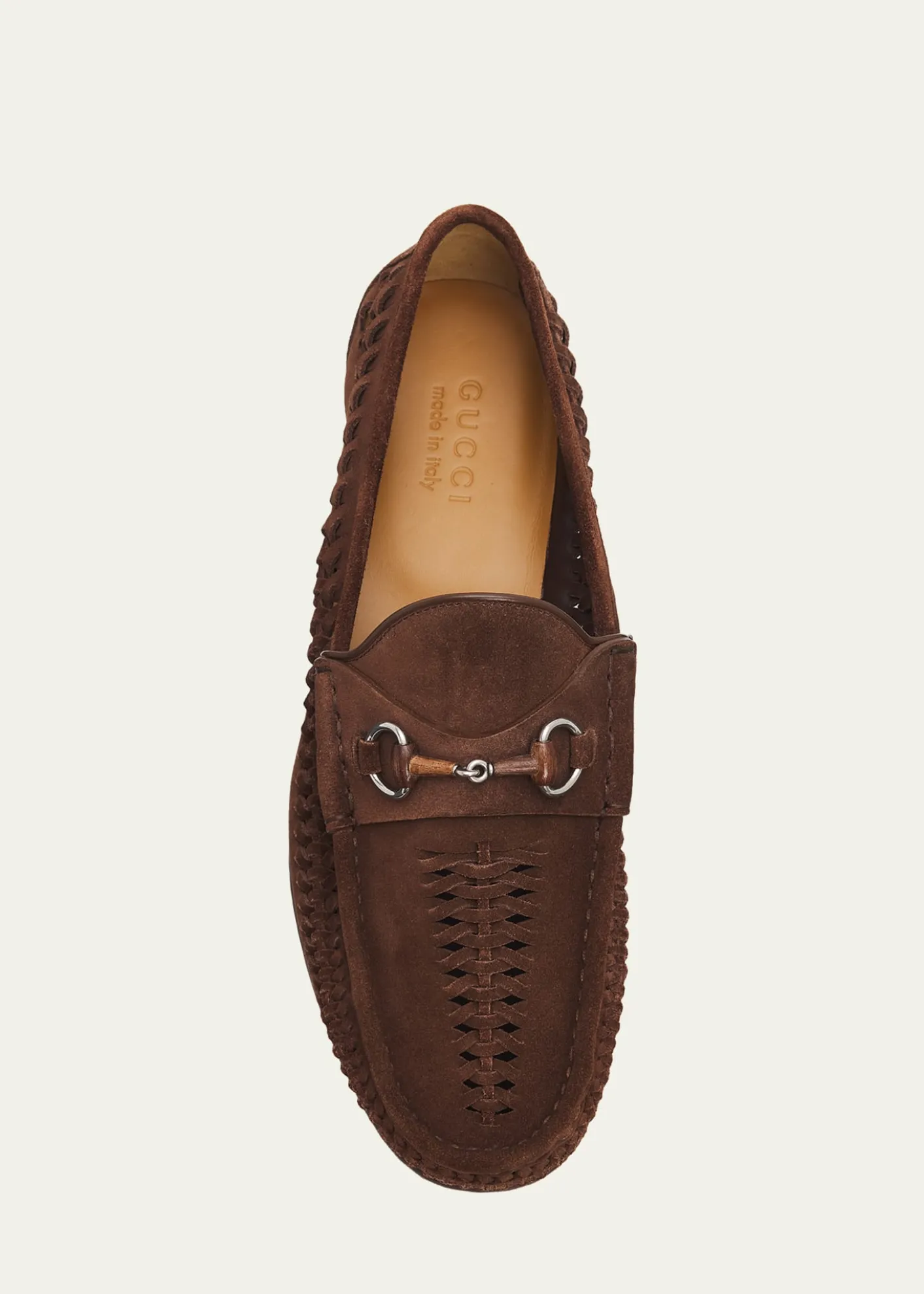 GucciMen's Horsebit 1953 Woven Suede Bit Loafers