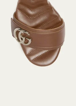 Gucci95mm GG Marmont Leather Platform Sandals