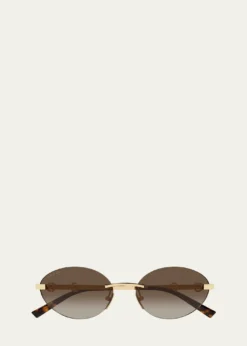 Gucci58mm Metal & Acetate Oval Sunglasses