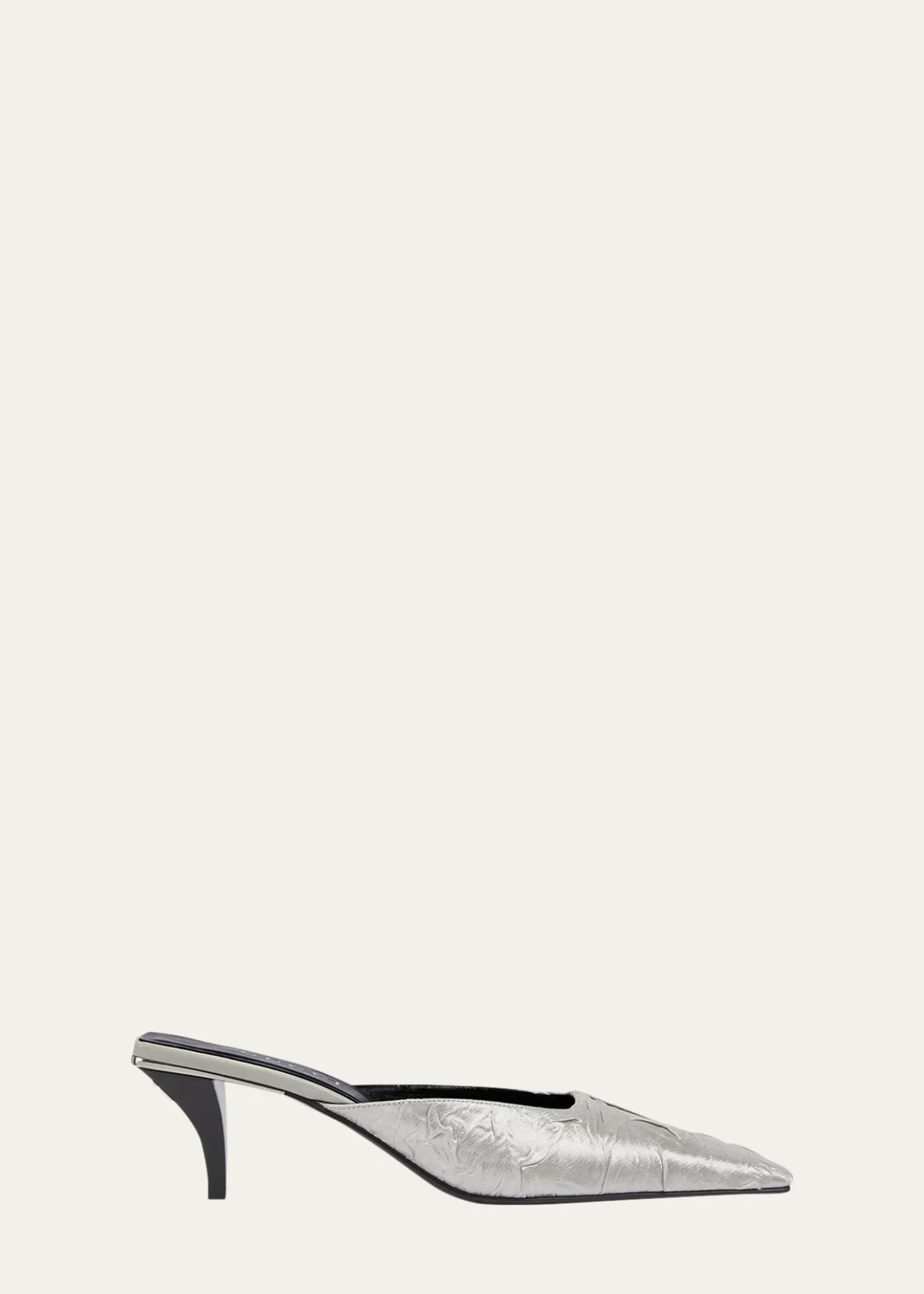 Gucci55mm Textured Metallic Silk Mule Pumps