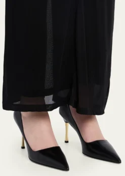 Gucci85mm Trinity Leather Pointed-Toe Pumps